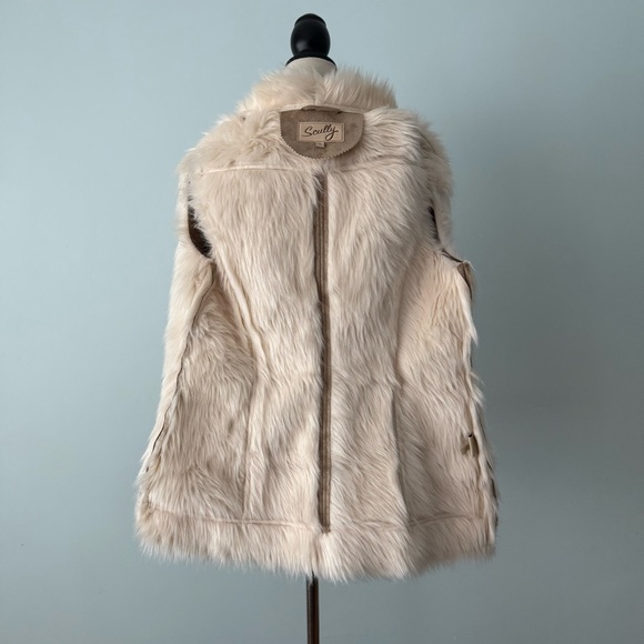 ✨ Scully Faux Shearling Suede Vest | Cream Fur Trim | Size M ✨ - Picture 10 of 12